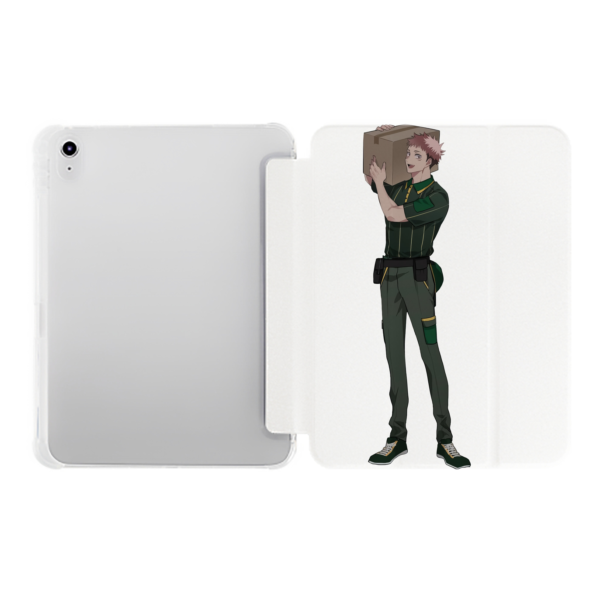 （画像用） 呪術廻戦 Jujutsu Kaisen IPad ケース ペン収納付き 三つ折りスタンド PUレザー×シリコン 対応機種9.5/10.5/10.9インチ